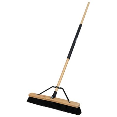 Harper 24 in. All-Purpose Hardwood/Steel Handle Push Broom for Leaves, Gravel and Mulch