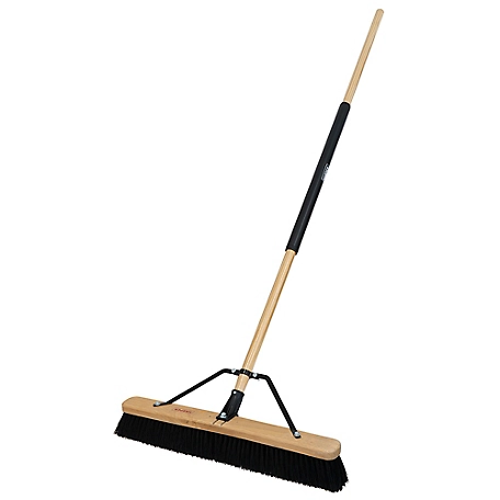 Harper 24 in. All-Purpose Hardwood/Steel Handle Push Broom for Leaves, Gravel and Mulch