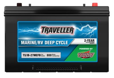 Traveller Interstate Marine/RV Deep Cycle Battery, 800 MCA