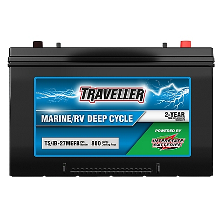 Traveller Interstate Marine/RV Deep Cycle Battery, 800 MCA