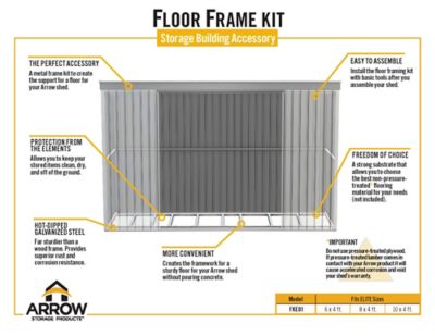 Image showing  Floor Frame Kit for Arrow Elite Sheds 6 ft. x 4 ft., 8 ft. x 4 ft., and 10 ft. x 4 ft.