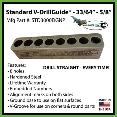 Image showing 6 th Big Gator Tools Standard V-Drillguide (33/64-in-5/8 in.), STD3000DGNP
