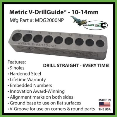 Image showing 5 th Big Gator Tools Metric V-DrillGuide, 10-14 mm