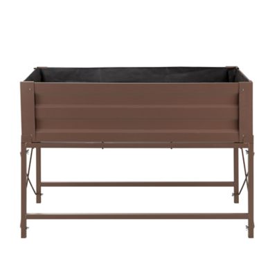 GroundWork 7.5 cu. ft. Metal Raised Garden Bed with Liner and Stand