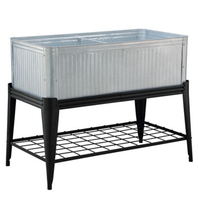 GroundWork 7 cu. ft. Galvanized Vintage Planter with Stand