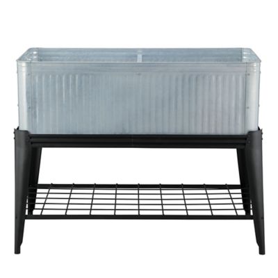 Image showing  7 cu. ft. Galvanized Vintage Planter with Stand