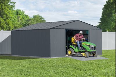 Image showing  14 ft. x 14 ft. Classic Metal Shed, Charcoal