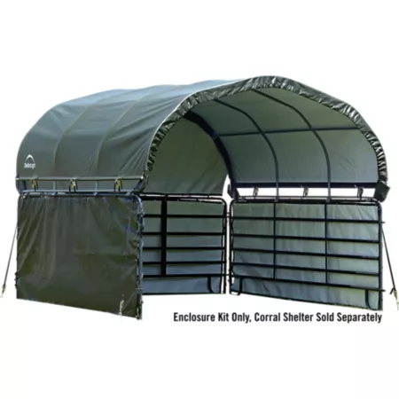 ShelterLogic 10 ft x 10 ft Corral Shelter Enclosure Kit Green Corral Shelter and Panels Not Included Corral Shelters