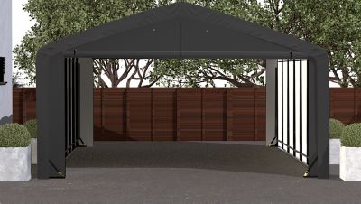 Image showing 6 th ShelterLogic Sheltertube Wind and Snow-Load Rated Garage, 20 x 32 x 10 Gray