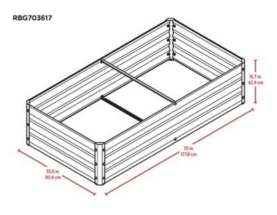Image showing  Growit Steel Raised Bed Garden, 72 in. x 36 in. x 17 in.