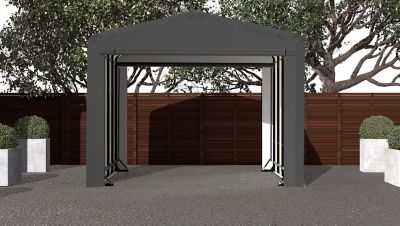 Image showing 6 th ShelterLogic 12 ft. x 18 ft. x 10 ft. Sheltertube Wind and Snow-Load Rated Garage, Gray