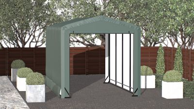 Image showing  10 ft. x 18 ft. x 10 ft. Sheltertube Wind and Snow-Load Rated Garage, Green