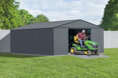 Image showing  14 ft. x 17 ft. Classic Metal Shed, Charcoal