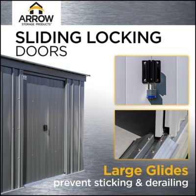 Image showing 8 th Arrow 12 ft. x 12 ft. Classic Metal Shed, Blue Grey