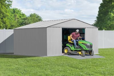Image showing  14 ft. x 12 ft. Classic Metal Shed, Flute Grey
