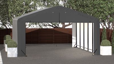 Image showing  Sheltertube Wind and Snow-Load Rated Garage, 20 x 23 x 12 Gray