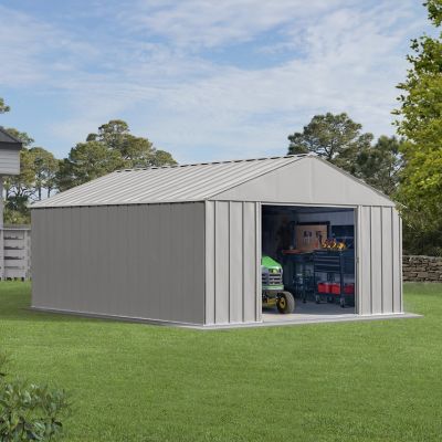 Image showing  12 ft. x 14 ft. Classic Metal Shed, Flute Grey