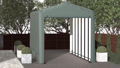 Image showing  Sheltertube Wind and Snow-Load Rated Garage, 14 x 27 x 16 Green