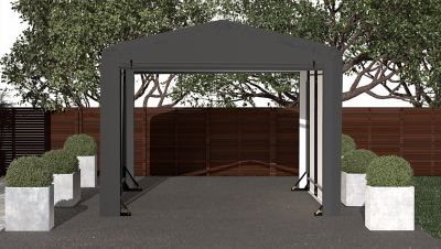 Image showing 6 th ShelterLogic 10 ft. x 14 ft. x 8 ft. Sheltertube Wind and Snow-Load Rated Garage, Gray