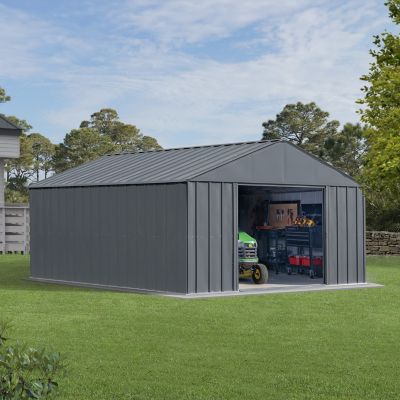 Image showing  12 ft. x 14 ft. Classic Metal Shed, Charcoal