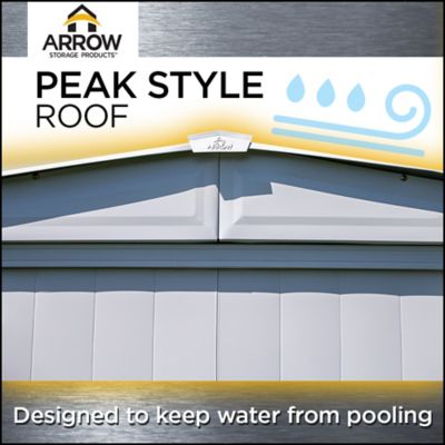 Image showing 8 th Arrow 14 ft. x 17 ft. Classic Metal Shed, Flute Grey