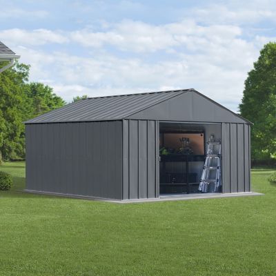 Image showing  12 ft. x 12 ft. Classic Metal Shed, Charcoal