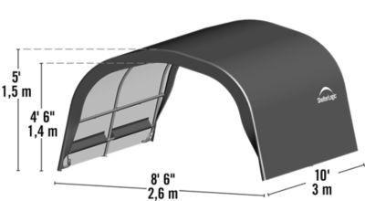 Image showing  8 x 10 x 5 ft. Small Livestock Portable Shelter, Round