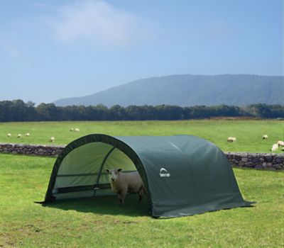 Image showing 7 th ShelterLogic 8 x 10 x 5 ft. Small Livestock Portable Shelter, Round