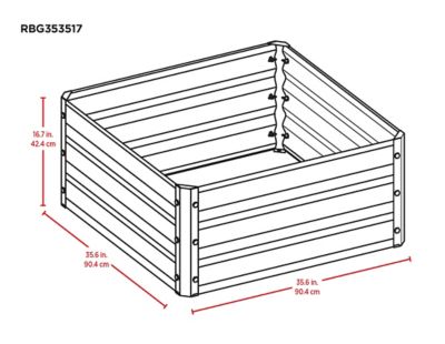 Image showing  Growit Steel Raised Bed Garden, 36 in. x 36 in. x 17 in.