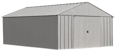 Arrow 12 ft. x 17 ft. Classic Metal Shed, Flute Grey