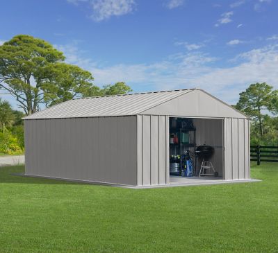 Image showing  12 ft. x 17 ft. Classic Metal Shed, Flute Grey