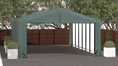 Image showing  Sheltertube Wind and Snow-Load Rated Garage, 20 x 32 x 10 Green