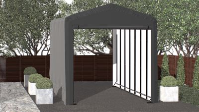 Image showing  Sheltertube Wind and Snow-Load Rated Garage, 14 x 32 x 16 Gray