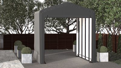 Image showing  Sheltertube Wind and Snow-Load Rated Garage, 14 x 18 x 16 Gray