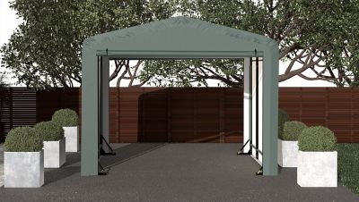 Image showing 6 th ShelterLogic 10 ft. x 14 ft. x 8 ft. Sheltertube Wind and Snow-Load Rated Garage, Green
