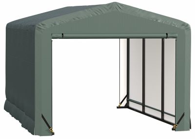 Image showing 8 th ShelterLogic 10 ft. x 14 ft. x 8 ft. Sheltertube Wind and Snow-Load Rated Garage, Green