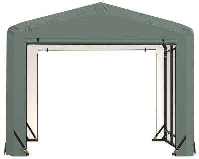 Image showing 9 th ShelterLogic 10 ft. x 14 ft. x 8 ft. Sheltertube Wind and Snow-Load Rated Garage, Green