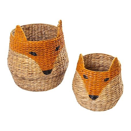 Honey-Can-Do Set of Two Fox Shaped Storage Baskets, Natural