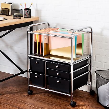 Honey-Can-Do Rolling File Cart with Five Drawers