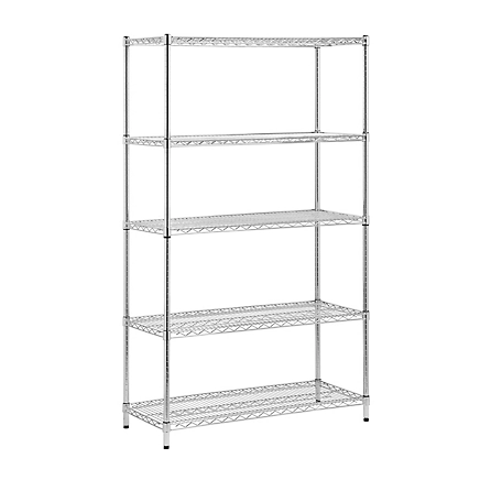 Honey-Can-Do 5-Tier Heavy-Duty Adjustable Shelving Unit with 800 lb. Shelf Capacity, Chrome