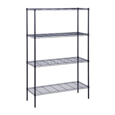 Honey-Can-Do 4-Tier Heavy Duty Adjustable Shelving Unit with 350 lb. Weight Capacity Per Shelf, Black