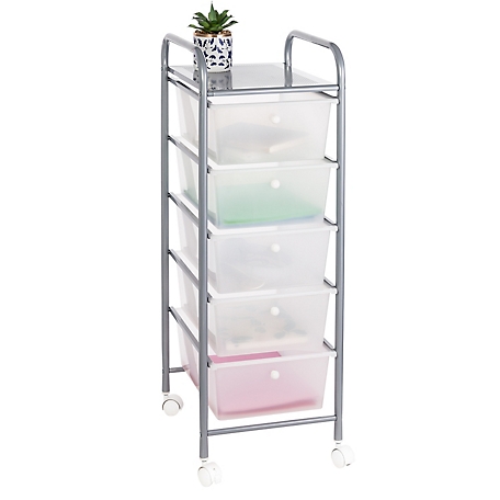 Honey-Can-Do Metal Rolling Cart w/8 Plastic Storage Drawers 
