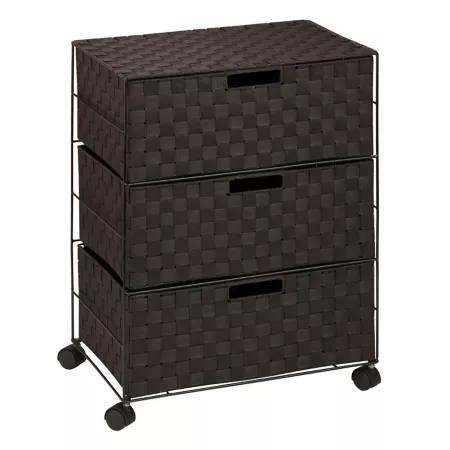 Honey-Can-Do Espresso 3-Drawer Rolling Chest Utility Carts