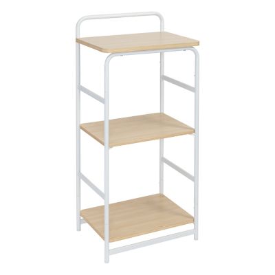 Honey-Can-Do 3-Tier Wood and Metal Small Shelf, White & Natural