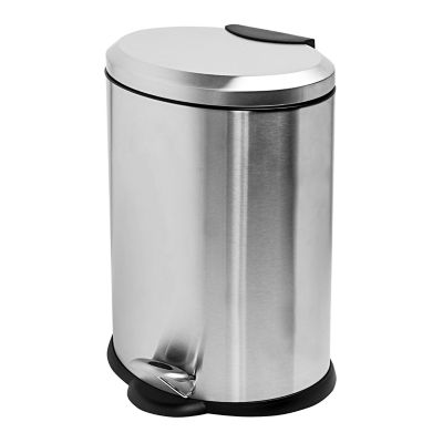 Honey-Can-Do 12-Liter Oval Stainless Steel Step Trash Can, TRS-01447