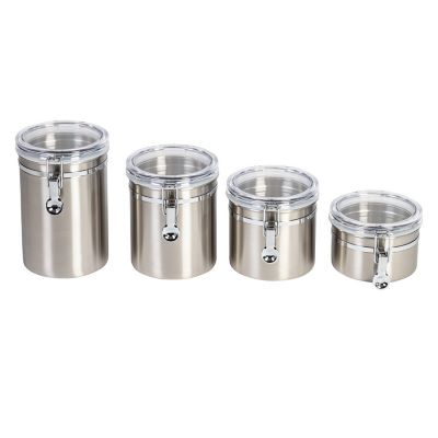 Honey-Can-Do Steel Canister Set - 4 Piece
