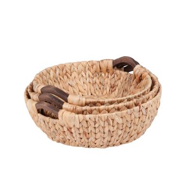 Honey-Can-Do 3 pc. Round Natural Baskets,Wood
