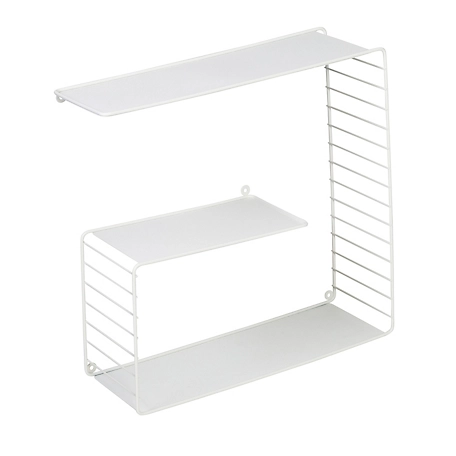 Honey-Can-Do 3-Tier Floating Square Decorative Metal Wall Shelf, White