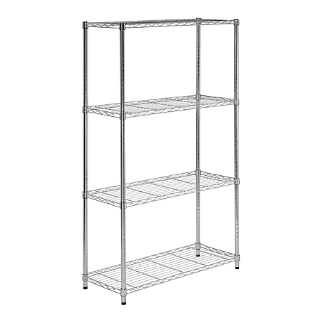 Honey-Can-Do 4-Tier Heavy-Duty Adjustable Shelving Unit with 200 lb. Shelf Capacity, Chrome