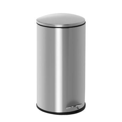 Honey-Can-Do 30L Semi-Round Stainless Steel Step Trash Can with Lid
